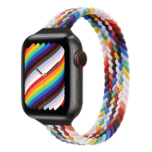 Small Waist Single Loop Nylon Braid Replacement Watchband For Apple Watch Series, XS 135mm, XS 130mm, 7 41mm / 6&SE&5&4 40mm / 3&2&1 38mm - DealBuddy