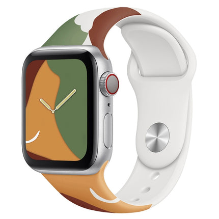 Morandi Series Contrast Color Silicone Replacement Watchband For Apple Watch Series, 7 41mm / 6&SE&5&4 40mm / 3&2&1 38mm, 7 45mm / 6&SE&5&4 44mm / 3&2&1 42mm - DealBuddy
