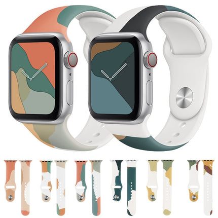 Morandi Series Contrast Color Silicone Replacement Watchband For Apple Watch Series, 7 41mm / 6&SE&5&4 40mm / 3&2&1 38mm, 7 45mm / 6&SE&5&4 44mm / 3&2&1 42mm - DealBuddy
