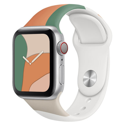 Morandi Series Contrast Color Silicone Replacement Watchband For Apple Watch Series - DealBuddy