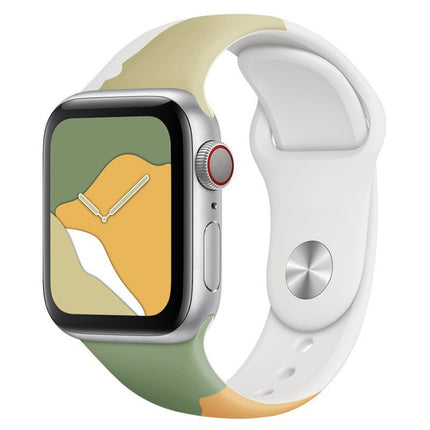Morandi Series Contrast Color Silicone Replacement Watchband For Apple Watch Series, 7 41mm / 6&SE&5&4 40mm / 3&2&1 38mm, 7 45mm / 6&SE&5&4 44mm / 3&2&1 42mm - DealBuddy