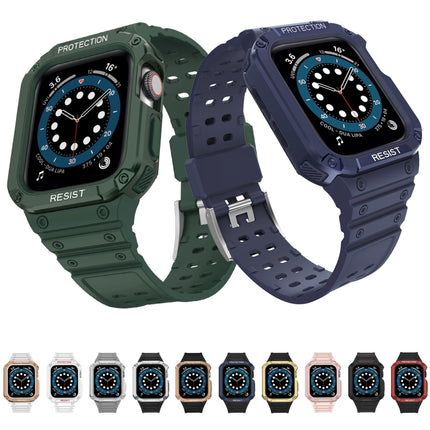 Silicone Integrated Replacement Strap Watchband For Apple Watch Series, For Apple Watch Series 9&8&7 45mm / SE&6&5&4 44mm / 3&2&1 42mm - DealBuddy