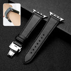 Butterfly Clasp Business Top Layer Cowhide Leather Strap Watchband - DealBuddy