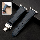Butterfly Clasp Business Top Layer Cowhide Leather Strap Watchband - DealBuddy