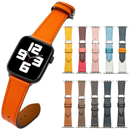 Butterfly Clasp Business Top Layer Cowhide Leather Strap Watchband - DealBuddy