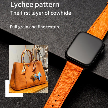 Butterfly Clasp Business Top Layer Cowhide Leather Strap Watchband, For Apple Watch Series 8&7 41mm / SE 2&6&SE&5&4 40mm / 3&2&1 38mm, For Apple Watch Series 6&SE&5&4 44mm / 3&2&1 42mm, For Apple Watch Series 6&SE& 5&4 40mm / 3 & 2 & 1 38mm - DealBuddy