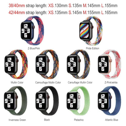 Small Waist Single Loop Nylon Braid Replacement Watchband For Apple Watch Series 7 45mm / 6&SE&5&4 44mm / 3&2&1 42mm - DealBuddy