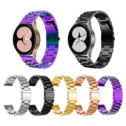 Universal Flat Head Three-bead Stainless Steel Replacement Strap Watchband, For Samsung Galaxy Watch4 40mm/44mm, For Samsung Galaxy Watch4 Classic 42mm/46mm - DealBuddy