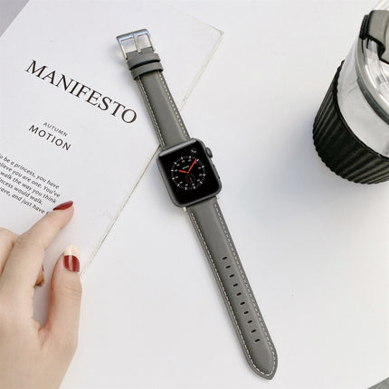 Sewing Leather Replacement Strap Watchband For Apple Watch Series - DealBuddy