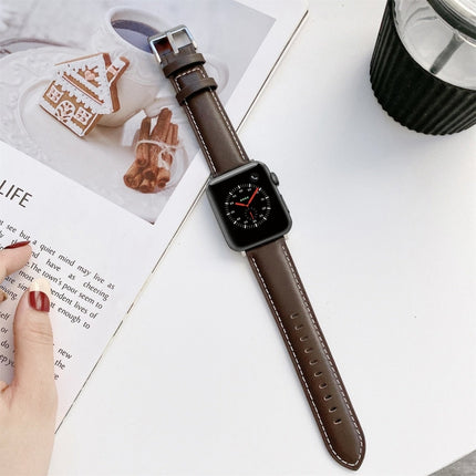 Sewing Leather Replacement Strap Watchband For Apple Watch Series - DealBuddy