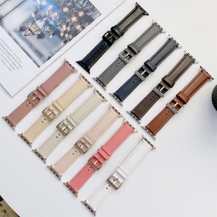 Sewing Leather Replacement Strap Watchband For Apple Watch Series - DealBuddy