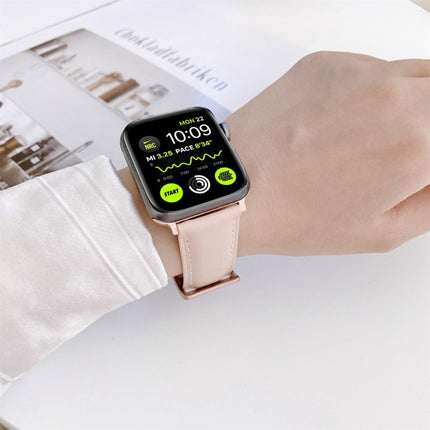 Sewing Leather Replacement Strap Watchband For Apple Watch Series - DealBuddy