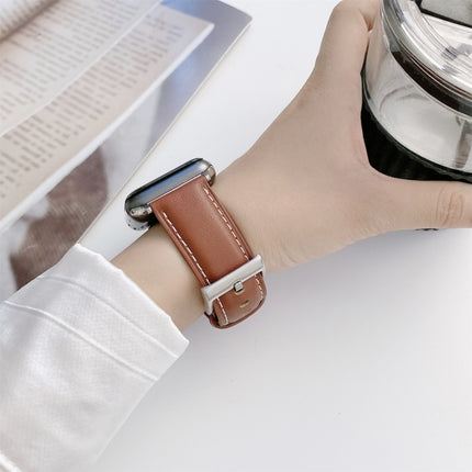 Sewing Leather Replacement Strap Watchband For Apple Watch Series, 7 41mm / 6&SE&5&4 40mm / 3&2&1 38mm, 7 45mm / 6&SE&5&4 44mm / 3&2&1 42mm - DealBuddy