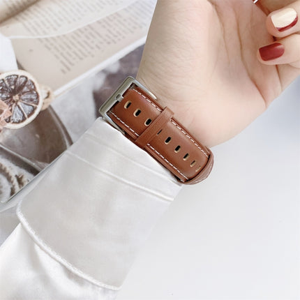 Sewing Leather Replacement Strap Watchband For Apple Watch Series, 7 41mm / 6&SE&5&4 40mm / 3&2&1 38mm, 7 45mm / 6&SE&5&4 44mm / 3&2&1 42mm - DealBuddy