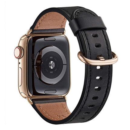 Classic Buckle Leather Replacement Strap Watchband For Apple Watch Series - DealBuddy