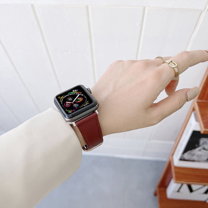 Classic Buckle Leather Replacement Strap Watchband For Apple Watch Series, 7 41mm / 6&SE&5&4 40mm / 3&2&1 38mm, 7 45mm / 6&SE&5&4 44mm / 3&2&1 42mm - DealBuddy