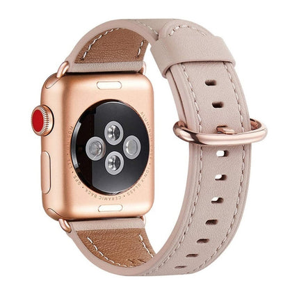 Classic Buckle Leather Replacement Strap Watchband For Apple Watch Series, 7 41mm / 6&SE&5&4 40mm / 3&2&1 38mm, 7 45mm / 6&SE&5&4 44mm / 3&2&1 42mm - DealBuddy