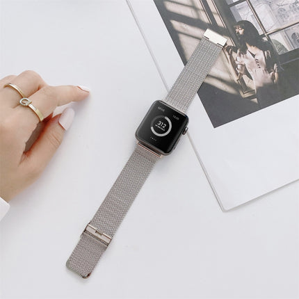 V-shaped Buckle Straight Steel Replacement Strap Watchband For Apple Watch Series, 7 41mm / 6&SE&5&4 40mm / 3&2&1 38mm, 7 45mm / 6&SE&5&4 44mm / 3&2&1 42mm - DealBuddy
