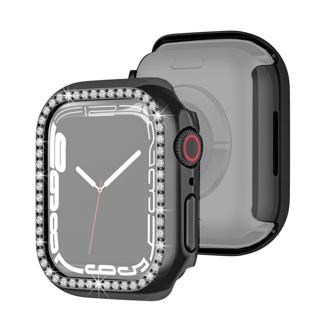 Electroplating PC Single Row Diamond Protective Case For Apple Watch Series, For Apple Watch Series 9 / 8 / 7 41mm, For Apple Watch Series 9 / 8 / 7 45mm - DealBuddy