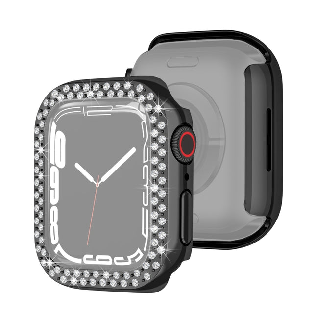 Electroplating PC Double Rows Diamond Protective Case For Apple Watch Series, For Apple Watch Series 9 / 8 / 7 41mm, For Apple Watch Series 9 / 8 / 7 45mm - DealBuddy