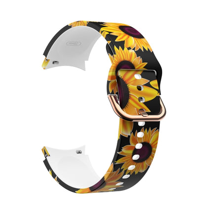 For Samsung Galaxy Watch4 / Watch4 Classic Silicone Printing Replacement Strap Watchband, Tie Dye, Rainbow, Color Skull, Grey Flowers, Sunflower, Cat Paw, Candy - DealBuddy