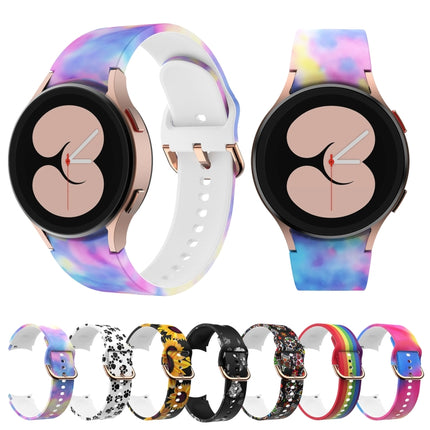 For Samsung Galaxy Watch4 / Watch4 Classic Silicone Printing Replacement Strap Watchband, Tie Dye, Rainbow, Color Skull, Grey Flowers, Sunflower, Cat Paw, Candy - DealBuddy