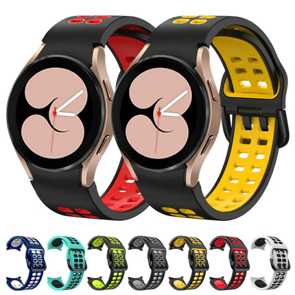 Double-row Hole Two-color Silicone Replacement Strap Watchband, For Samsung Galaxy Watch4 40mm / 44mm - DealBuddy
