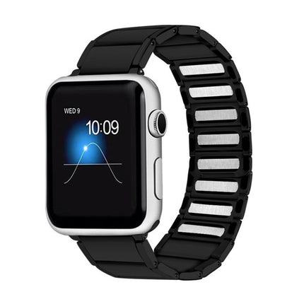 Bamboo Joint Magnetic Steel Replacement Strap Watchband For Apple Watch Series, 7 41mm / 6&SE&5&4 40mm / 3&2&1 38mm, 7 45mm / 6&SE&5&4 44mm / 3&2&1 42mm - DealBuddy