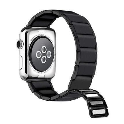 Bamboo Joint Magnetic Steel Replacement Strap Watchband For Apple Watch Series, 7 41mm / 6&SE&5&4 40mm / 3&2&1 38mm, 7 45mm / 6&SE&5&4 44mm / 3&2&1 42mm - DealBuddy