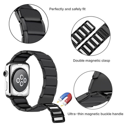 Bamboo Joint Magnetic Steel Replacement Strap Watchband For Apple Watch Series, 7 41mm / 6&SE&5&4 40mm / 3&2&1 38mm, 7 45mm / 6&SE&5&4 44mm / 3&2&1 42mm - DealBuddy