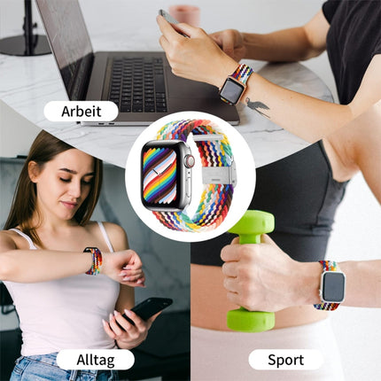 Nylon Braid One Buckle Replacement Watchband For Apple Watch Series, 7 41mm / 6&SE&5&4 40mm / 3&2&1 38mm - DealBuddy