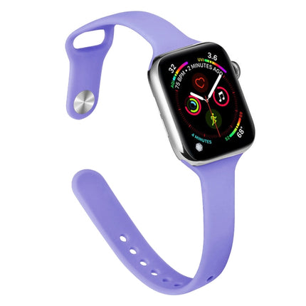 Slimming Silicone Replacement Watchband For Apple Watch Series, 7 45mm / 6&SE&5&4 44mm / 3&2&1 42mm - DealBuddy