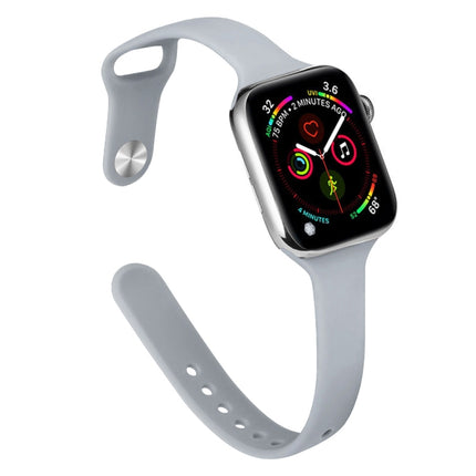 Slimming Silicone Replacement Watchband For Apple Watch Series, 7 45mm / 6&SE&5&4 44mm / 3&2&1 42mm - DealBuddy