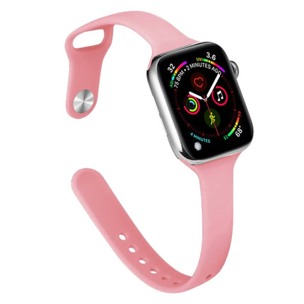 Slimming Silicone Replacement Watchband For Apple Watch Series, 7 41mm / 6&SE&5&4 40mm / 3&2&1 38mm - DealBuddy