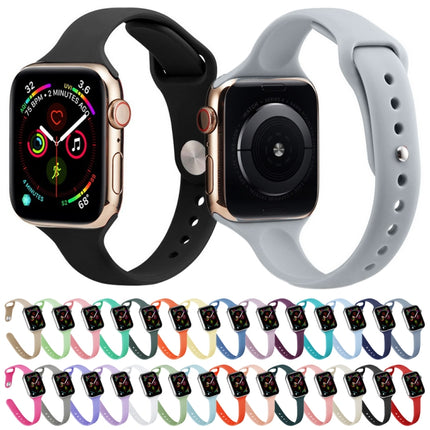 Slimming Silicone Replacement Watchband For Apple Watch Series, 7 41mm / 6&SE&5&4 40mm / 3&2&1 38mm - DealBuddy