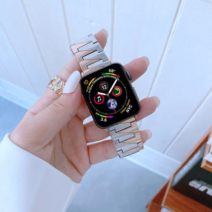 Lightning Shape Stainless Steel Replacement Watchband For Apple Watch Series, 7 41mm / 6&SE&5&4 40mm / 3&2&1 38mm, 7 45mm / 6&SE&5&4 44mm / 3&2&1 42mm - DealBuddy