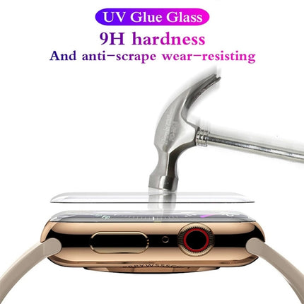 UV Liquid Curved Full Glue Full Screen Tempered Glass Film For Apple Watch Series 9 / 8 / 7 41mm - DealBuddy