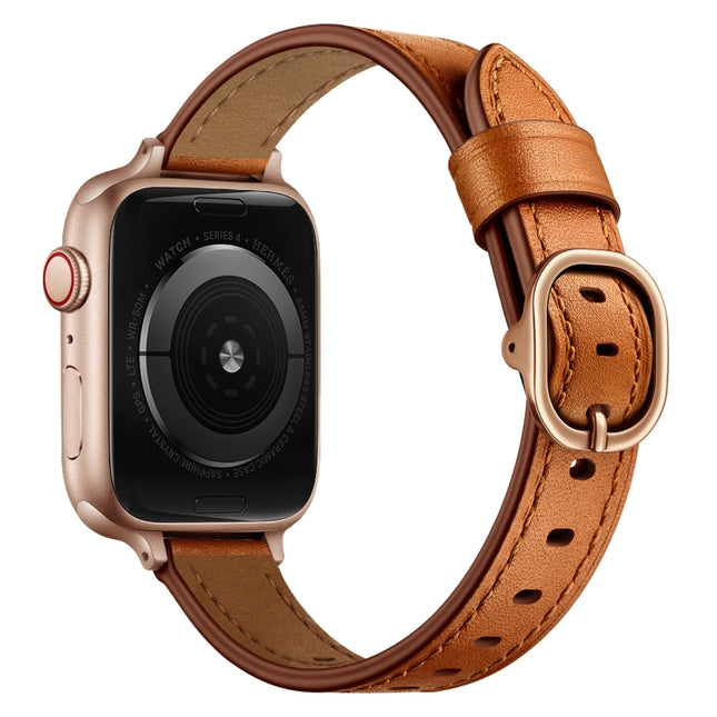 14mm Leather Strap Watchband For Apple Watch Series - DealBuddy