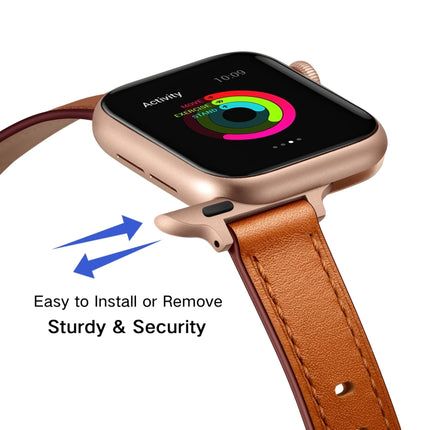 14mm Leather Strap Watchband For Apple Watch Series, 7 41mm / 6&SE&5&4 40mm / 3&2&1 38mm, 7 45mm / 6&SE&5&4 44mm / 3&2&1 42mm - DealBuddy