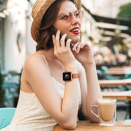 14mm Leather Strap Watchband For Apple Watch Series, 7 41mm / 6&SE&5&4 40mm / 3&2&1 38mm, 7 45mm / 6&SE&5&4 44mm / 3&2&1 42mm - DealBuddy