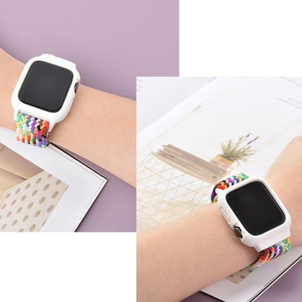 TPU Frame Buckle Braid Integrated Replacement Watchband For Apple Watch Series, 6 & SE & 5 & 4 40mm / 3 & 2 & 1 38mm, 6 & SE & 5 & 4 44mm / 3 & 2 & 1 42mm - DealBuddy