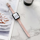 Litchi Texture Slimming Strap Watchband For Apple Watch Series, 7 41mm / 6&SE&5&4 40mm / 3&2&1 38mm, 7 45mm / 6&SE&5&4 44mm / 3&2&1 42mm - DealBuddy