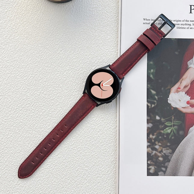 Crazy Horse Texture Frosted Leather Strap Watchband, 20mm, 22mm - DealBuddy