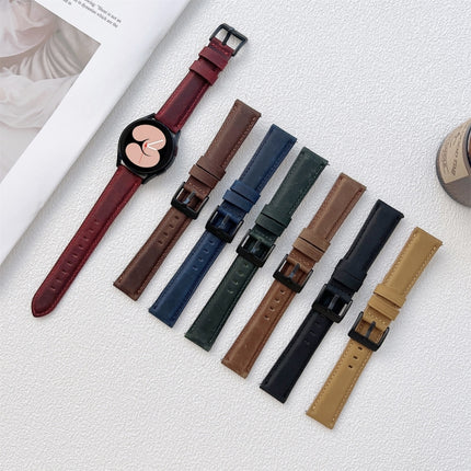 Crazy Horse Texture Frosted Leather Strap Watchband, 20mm, 22mm - DealBuddy