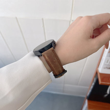 Crazy Horse Texture Frosted Leather Strap Watchband, 20mm, 22mm - DealBuddy