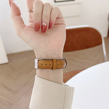 Knife Tail Shaped Cowhide Replacement Watchband For Apple Watch Series, 7 45mm / 6&SE&5&4 44mm / 3&2&1 42mm, 7 41mm / 6&SE&5&4 40mm / 3&2&1 38mm - DealBuddy