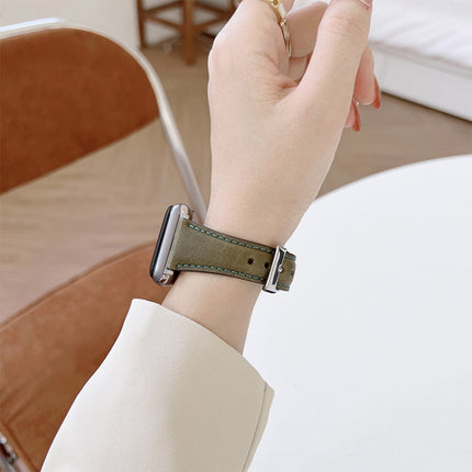 Knife Tail Shaped Cowhide Replacement Watchband For Apple Watch Series, 7 45mm / 6&SE&5&4 44mm / 3&2&1 42mm, 7 41mm / 6&SE&5&4 40mm / 3&2&1 38mm - DealBuddy