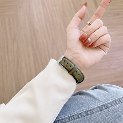 Knife Tail Shaped Cowhide Replacement Watchband For Apple Watch Series, 7 45mm / 6&SE&5&4 44mm / 3&2&1 42mm, 7 41mm / 6&SE&5&4 40mm / 3&2&1 38mm - DealBuddy