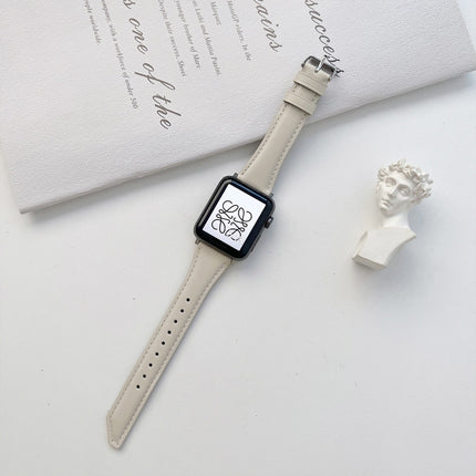 Knife Tail Shaped Cowhide Replacement Watchband For Apple Watch Series, 7 45mm / 6&SE&5&4 44mm / 3&2&1 42mm, 7 41mm / 6&SE&5&4 40mm / 3&2&1 38mm - DealBuddy