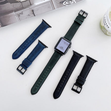 Crazy Horse Texture Matte Replacement Watchband For Apple Watch Series, 7 45mm / 6&SE&5&4 44mm / 3&2&1 42mm, 7 41mm / 6&SE&5&4 40mm / 3&2&1 38mm - DealBuddy